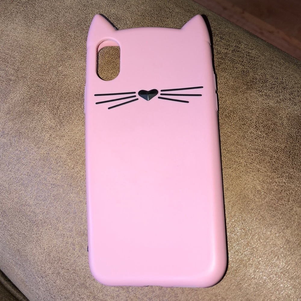 Kate Spade Pink Kitty iPhone X Silicone Case